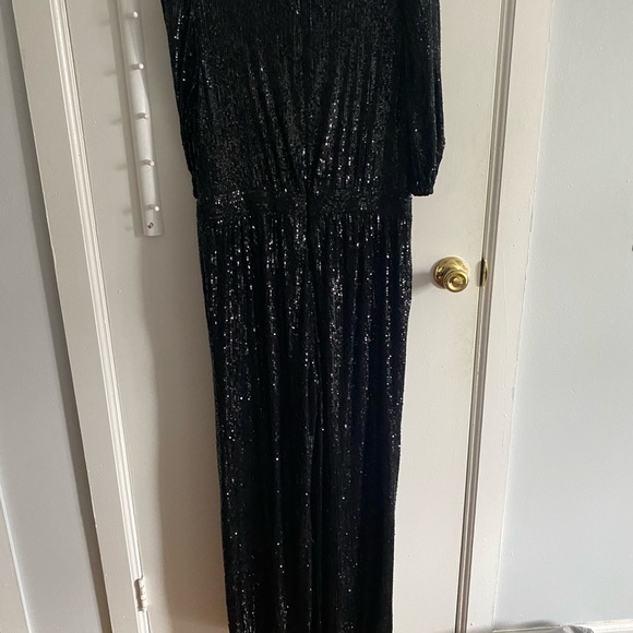 Trina Turk Asandra Sequined Jumpsuit black size 14 - Picture 3 of 4